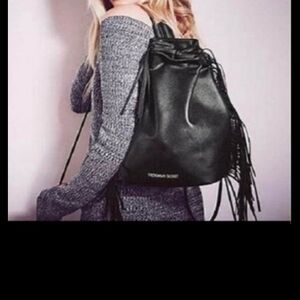Victoria's Secret Black Fringe Backpack